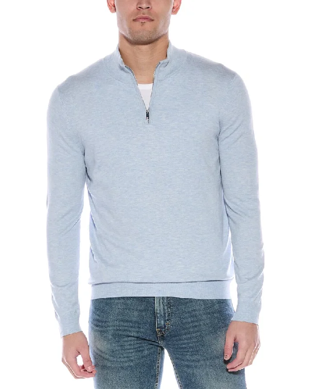 Men's gym sweatshirt-Men's premium workout t-shirt-Reiss Hero Funnel Half Zip Sweater