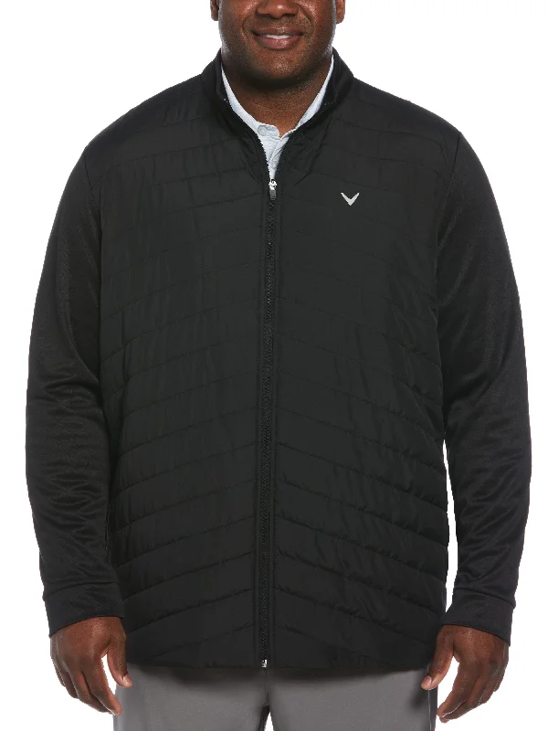 Men's packable jacket-Men's modern fitness t-shirt-Big & Tall Quilted Puffer Golf Jacket