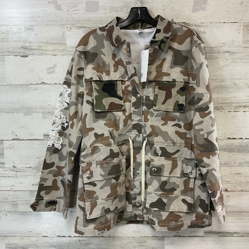 Men's everyday jacket-Men's sporty exercise t-shirt-Jacket Other By Ethyl In Camouflage Print, Size: M