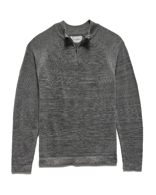 Men's UV protection sweater-Men's lightweight athletic wear t-shirt-FLOYDALE MARLED RAGLAN 1/4-ZIP SWEATER