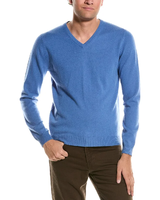 Men's modern sweatshirt-Men's fashion-forward activewear t-shirt-Mette V-Neck Cashmere Sweater