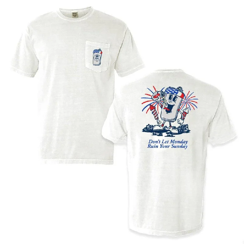 Men's durable sports t-shirt-Don't Let Monday Ruin Your Sunday USA Pocket Tee