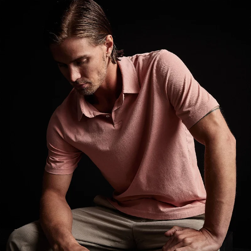 Men's quick-dry gym polo shirt-Men's quick-dry athletic t-shirt-Sueded Jersey Polo - Spritz Pigment