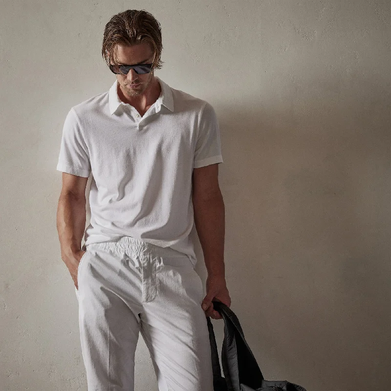 Men's modern office wear polo shirt-Men's modern fitness t-shirt-Crisp Cotton Terry Polo - White