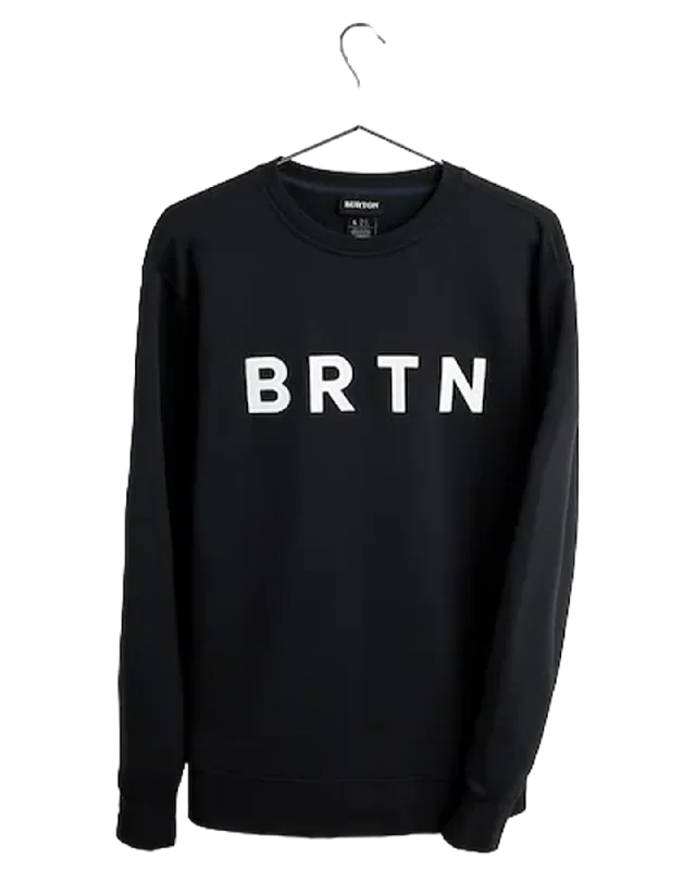 Men's moisture-wicking sweatshirt-Men's modern fitness t-shirt-Burton Brtn Crewneck Sweatshirt - True Black