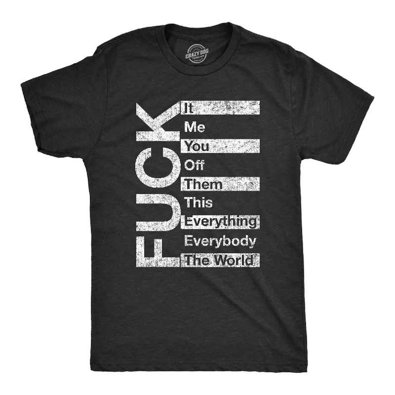 Men's durable sports t-shirt-Fuck List Men's T Shirt