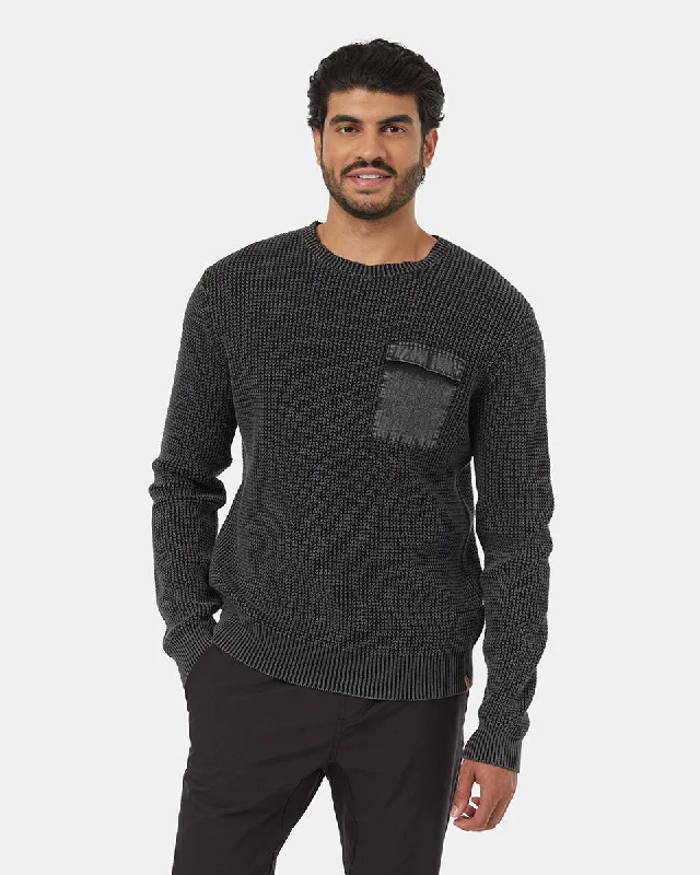 Men's football sweater-Men's ultra-breathable gym t-shirt-Highline Garment Dyed Pocket Crew