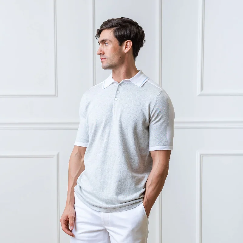 Men's soft sweater-Men's ultra-breathable gym t-shirt-Short Sleeve Organic Sweater Polo