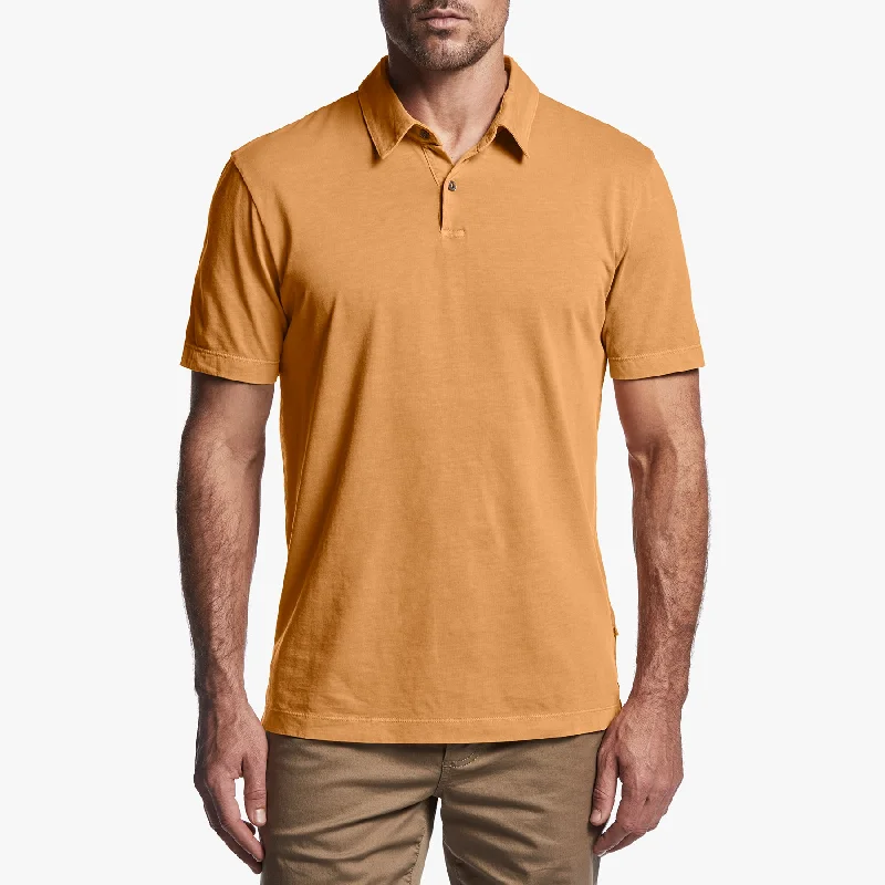 Men's comfortable gym wear polo shirt-Men's comfortable exercise t-shirt-Sueded Jersey Polo - Comet Pigment