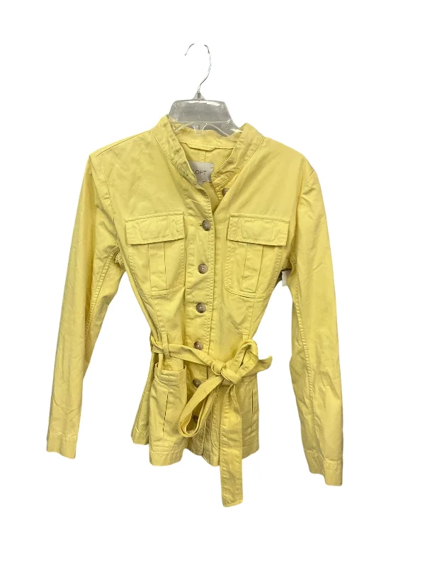 Men's cropped jacket-Men's sporty exercise t-shirt-Jacket Utility By Loft In Yellow, Size: M