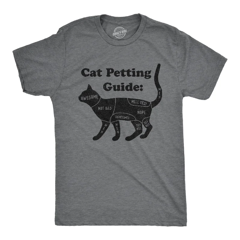 Men's ultra-breathable gym t-shirt-Cat Petting Guide Men's T Shirt