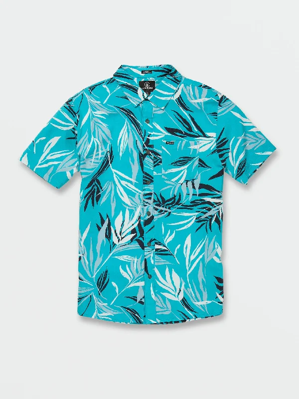 Men's sustainable shirt-Men's casual athletic wear t-shirt-Bleeding Leaf Short Sleeve Shirt - Electric Blue