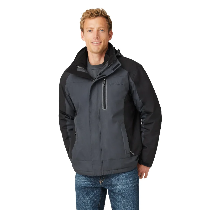 Men's parka jacket-Men's relaxed fit performance t-shirt-Free Country Men's FreeCycle Bode 3-in-1 Systems Jacket