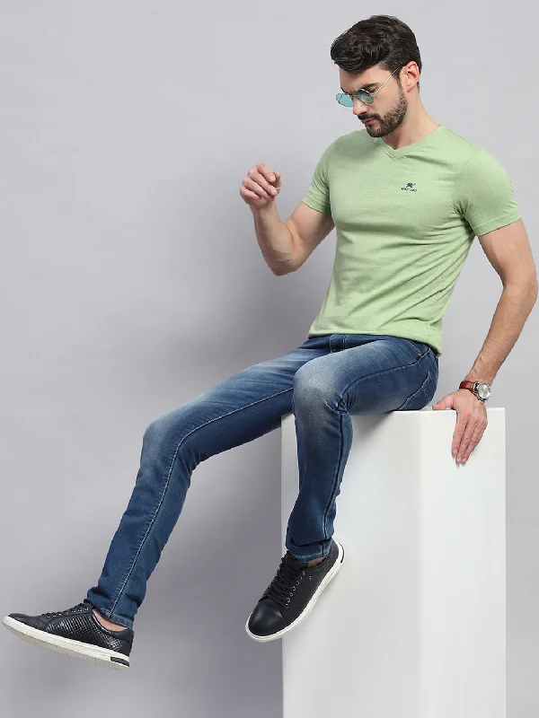 Men's casual athletic wear t-shirt-Men Multicolor Solid V Neck Half Sleeve T-Shirt (Pack of 3)