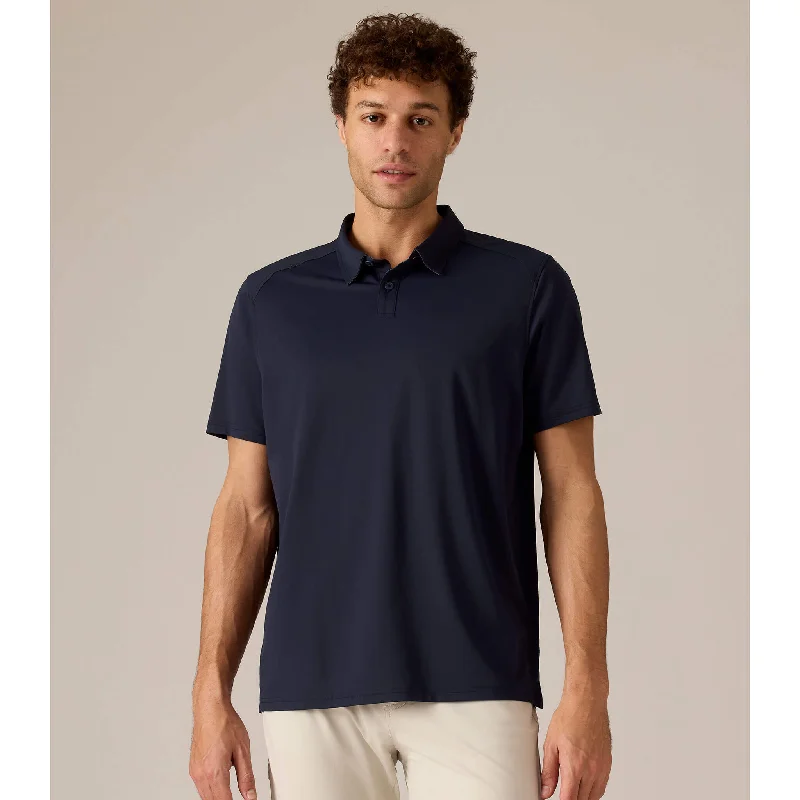 Men's naturally cooling casual polo shirt-Men's relaxed fit performance t-shirt-Rhone Men's Commuter Polo Shirt - True Navy