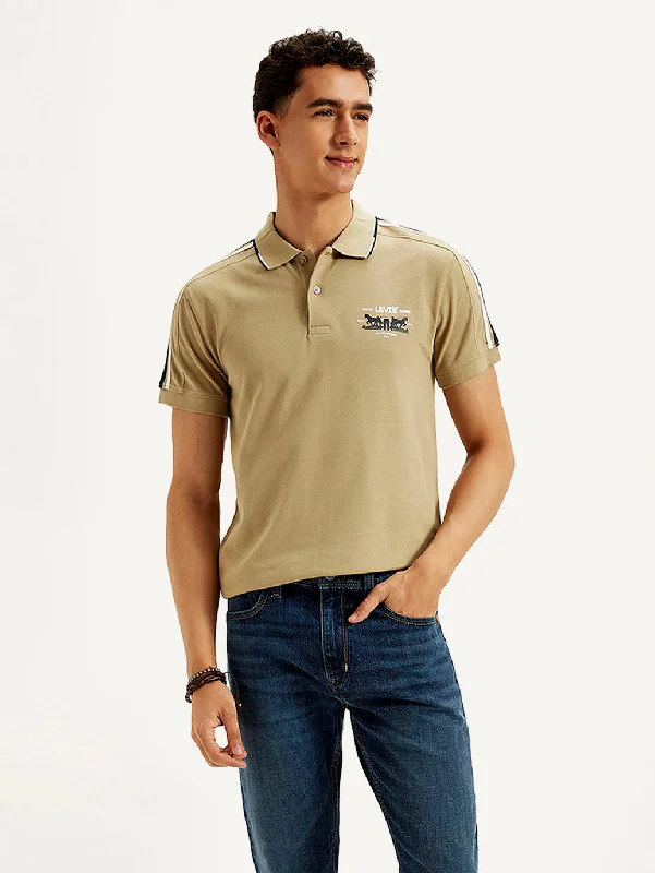 Men's relaxed fit performance t-shirt-Men's Solid Slim Fit Polo T-shirt