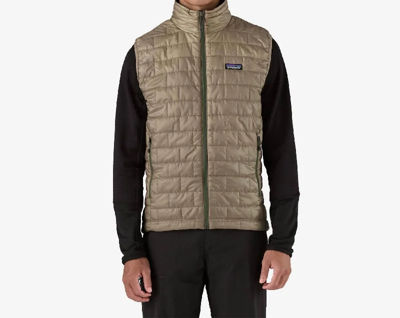 Men's down jacket-Men's fashion-forward activewear t-shirt-Nanopuff Vest In Seabird Grey