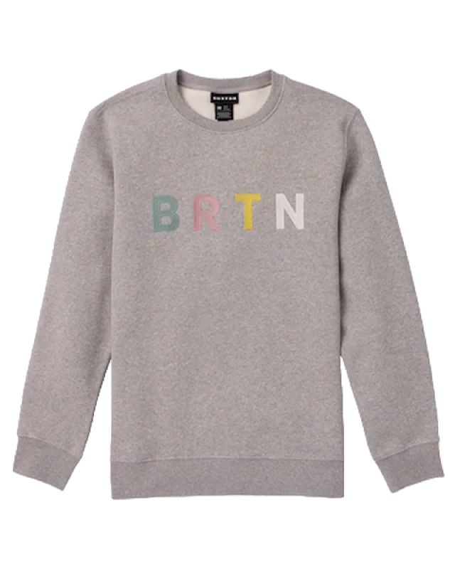 Men's recycled fabric sweatshirt-Men's relaxed fit performance t-shirt-Burton Brtn Crewneck Sweatshirt - Gray Heather Multi