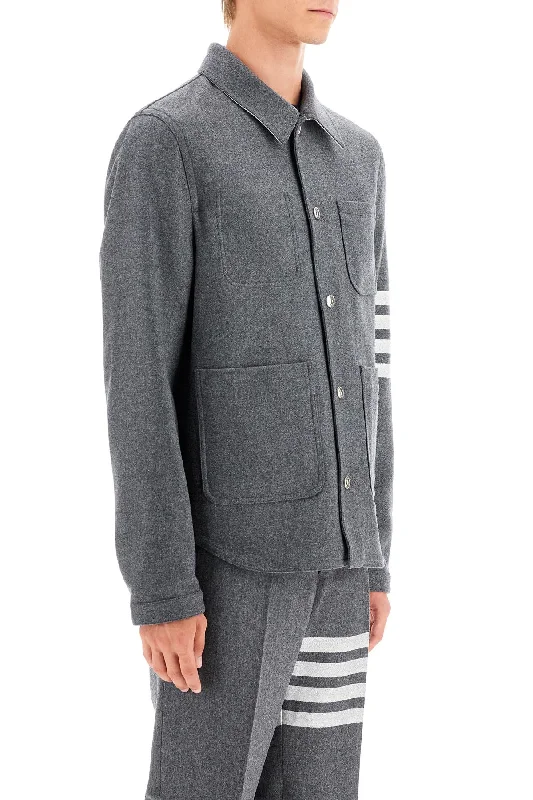 Men's alpine jacket-Men's high-performance workout t-shirt-Thom Browne Wool And Cashmere Blend Oversh