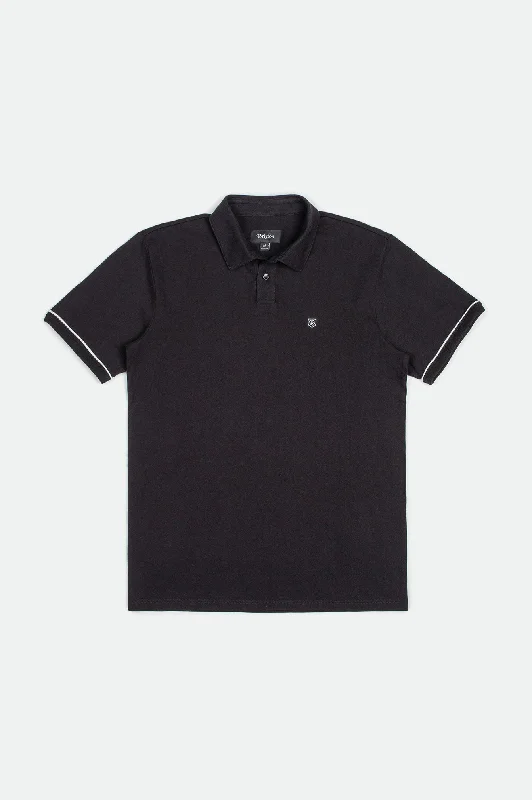 Men's organic office polo shirt-Men's quick-dry athletic t-shirt-Carlos S/S Polo Knit - Black