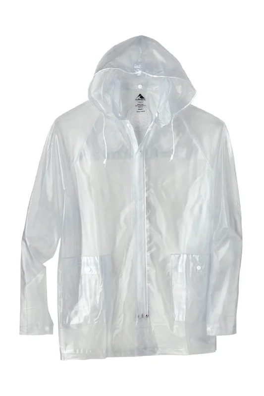 Men's anorak jacket-Men's lightweight athletic wear t-shirt-Augusta Sportswear Mens Full Zip Hooded Rain Jacket - Clear