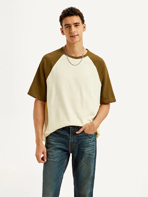 Men's casual athletic wear t-shirt-Men's Colorblock Loose Fit T-shirt