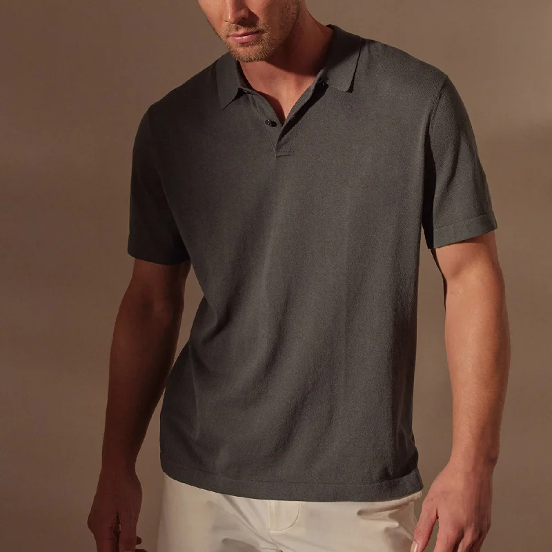 Men's quick-dry office wear polo shirt-Men's relaxed fit performance t-shirt-San Jacinto Knit Polo - Flint