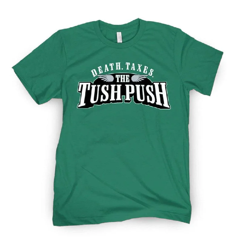 Men's quick-dry athletic t-shirt-Death Taxes Tush Push Tee