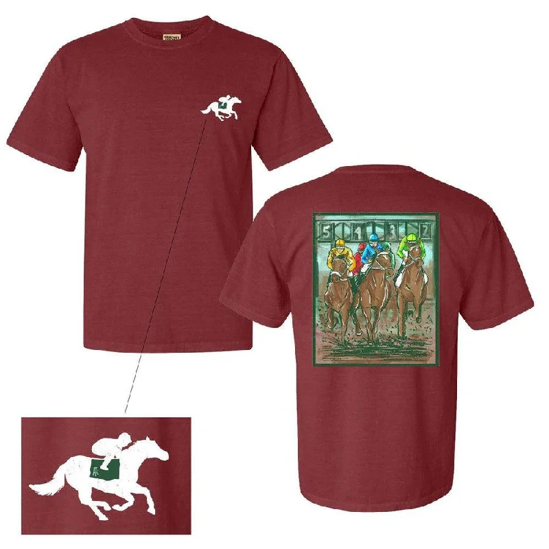 Men's high-performance workout t-shirt-Horse Races Tee