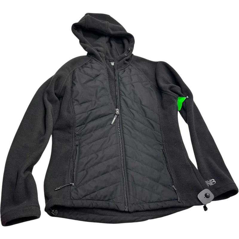 Men's shawl collar jacket-Men's gym performance t-shirt-Jacket Fleece By New Balance In Black, Size: L