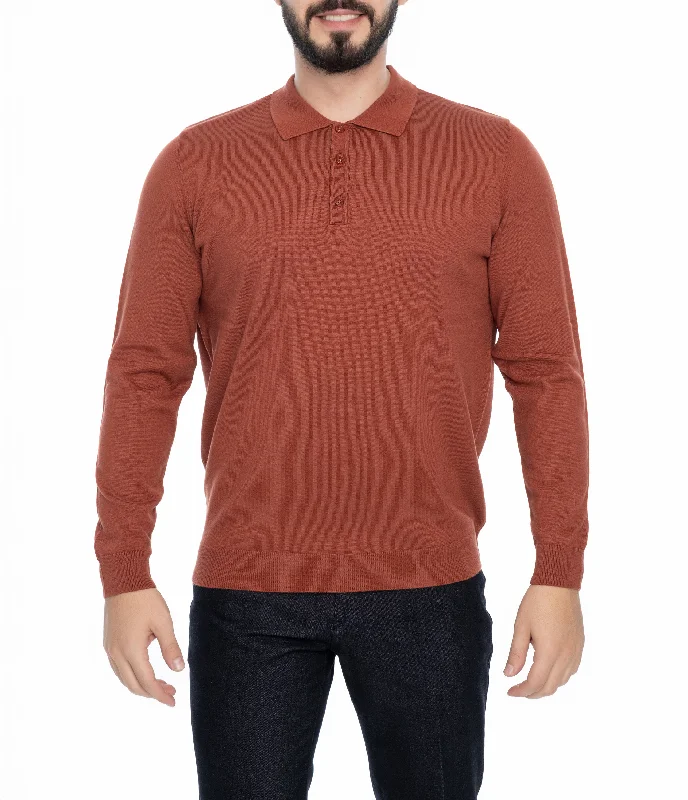 Men's oversized sweatshirt-Men's eco-friendly gym t-shirt-AUBURN POLO SWEATER