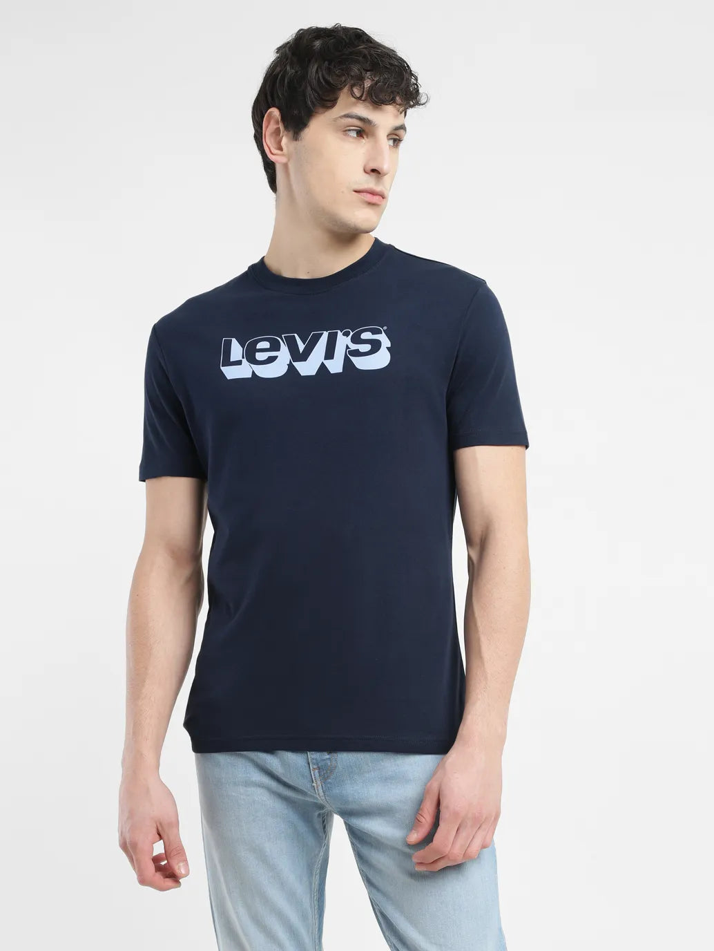 Men's quick-dry athletic t-shirt-Men's Brand Logo Crew Neck T-shirt