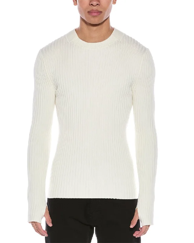 Men's loungewear sweatshirt-Men's durable sports t-shirt-Helmut Lang Ribbed Crewneck Sweater