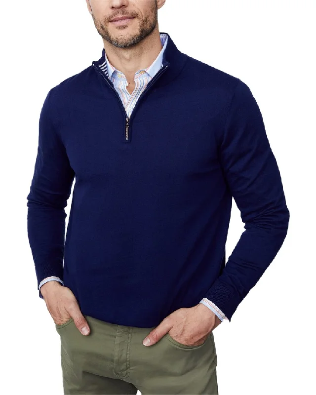 Men's oversized sweatshirt-Men's versatile fitness t-shirt-J.McLaughlin Justin Cashmere-Blend Sweater