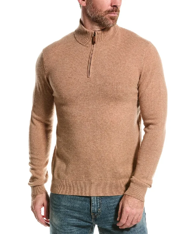 Men's thermal sweatshirt-Men's fashion-forward activewear t-shirt-Alashan Cashmere 1/4-Zip Mock Sweater