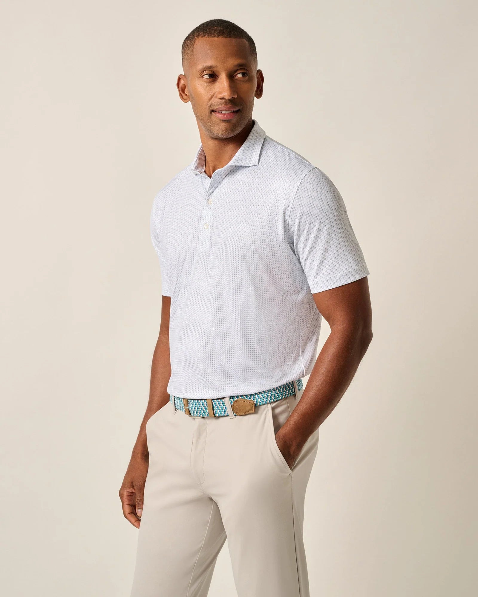 Men's relaxed fit travel polo shirt-Men's quick-dry athletic t-shirt-Johnnie-O Tee Time Prep-Formance Polo Shirt - Thunder