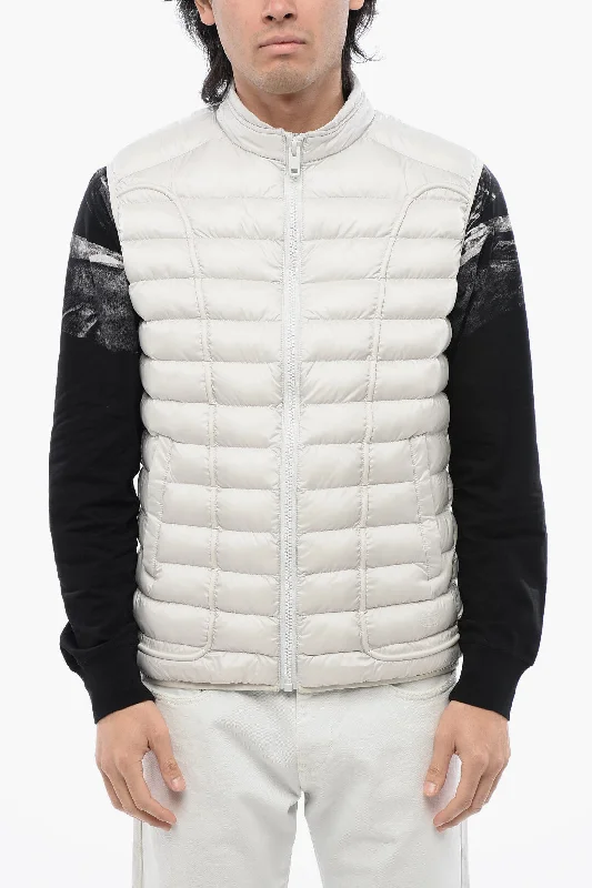 Men's double-breasted jacket-Men's lightweight athletic wear t-shirt-Diesel Red Tag Quilted Sleeveless W-Hawkyl-Sl Jacket