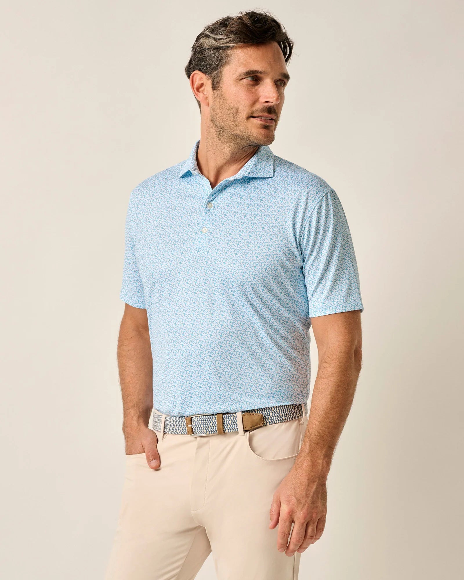 Men's sporty office polo shirt-Men's relaxed fit performance t-shirt-Johnnie-O Springwood Prep-Formace Polo Shirt - Grotto