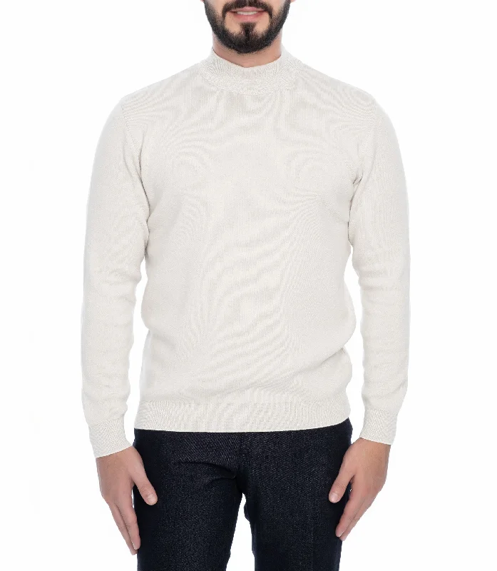 Men's graphic sweatshirt-Men's comfortable exercise t-shirt-ATLANTIS MOCK TURTLENECK SWEATER