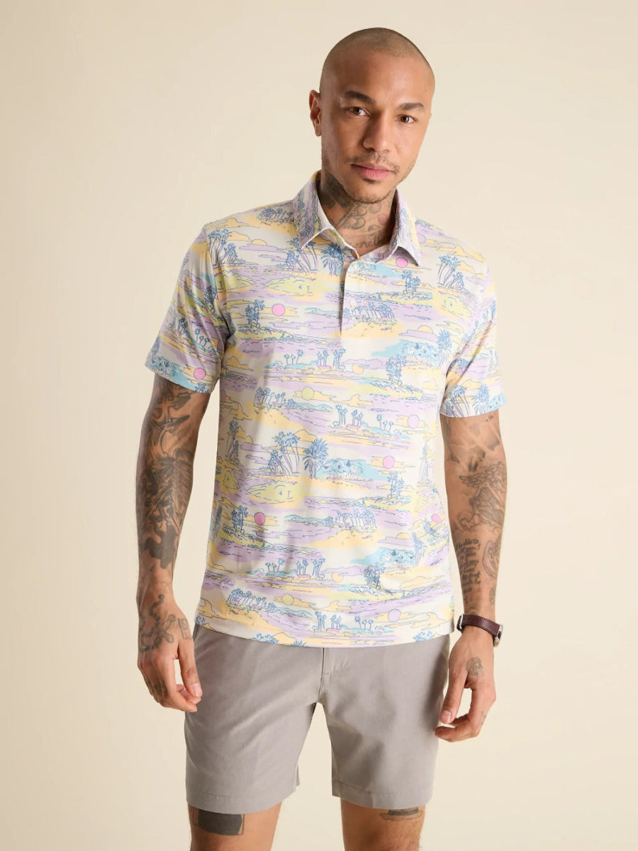 Men's eco-conscious casual wear polo shirt-Men's lightweight athletic wear t-shirt-Chubbies The Kiss and Pastel Performance Polo Shirt - Light/Pastel Purple