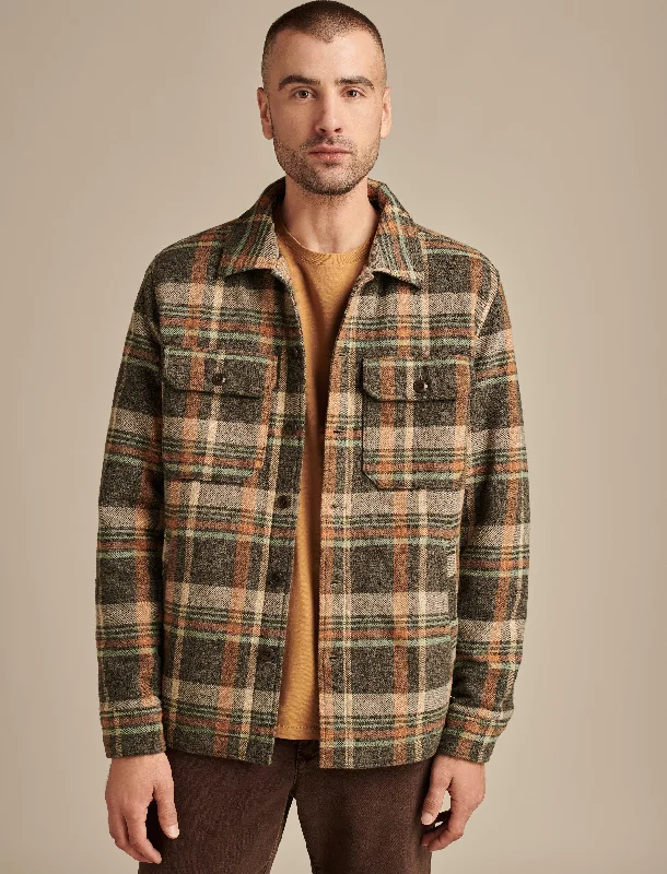 Men's expedition jacket-Men's gym performance t-shirt-Lucky Brand Men's Plaid Shirt Jacket