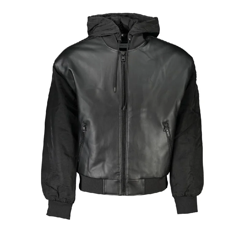 Men's zip-up jacket-Men's sustainable athletic t-shirt-Calvin Klein  Polyethylene Men's Jacket