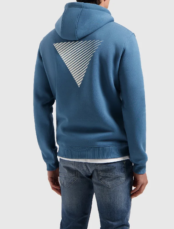 Men's fall sweater-Men's ultra-breathable gym t-shirt-Essential Logo Hoodie | Mid Blue