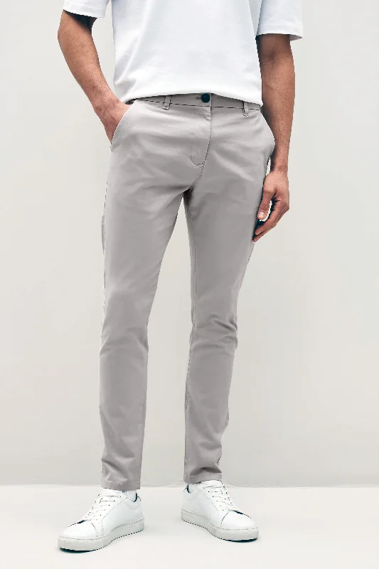 Men's mid-rise pants-Men's sporty exercise t-shirt-Beckett premium stretch chino pant in Silver