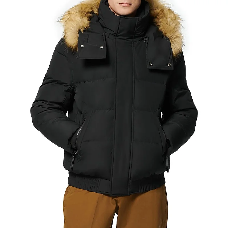 Men's relaxed fit jacket-Men's sustainable athletic t-shirt-Mens Down Cold Weather Parka Coat